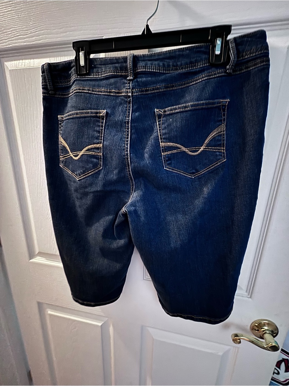 Signature Fit Blue Denim Bermuda Shorts.